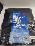 6x24 "Super" Microfiber Cleaning Towels. multi-Surface. Black Color. (6 Pack)