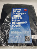 6x24 "Super" Microfiber Cleaning Towels. multi-Surface. Black Color. (6 Pack)