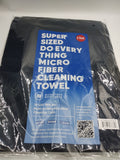 6x24 "Super" Microfiber Cleaning Towels. multi-Surface. Black Color. (6 Pack)